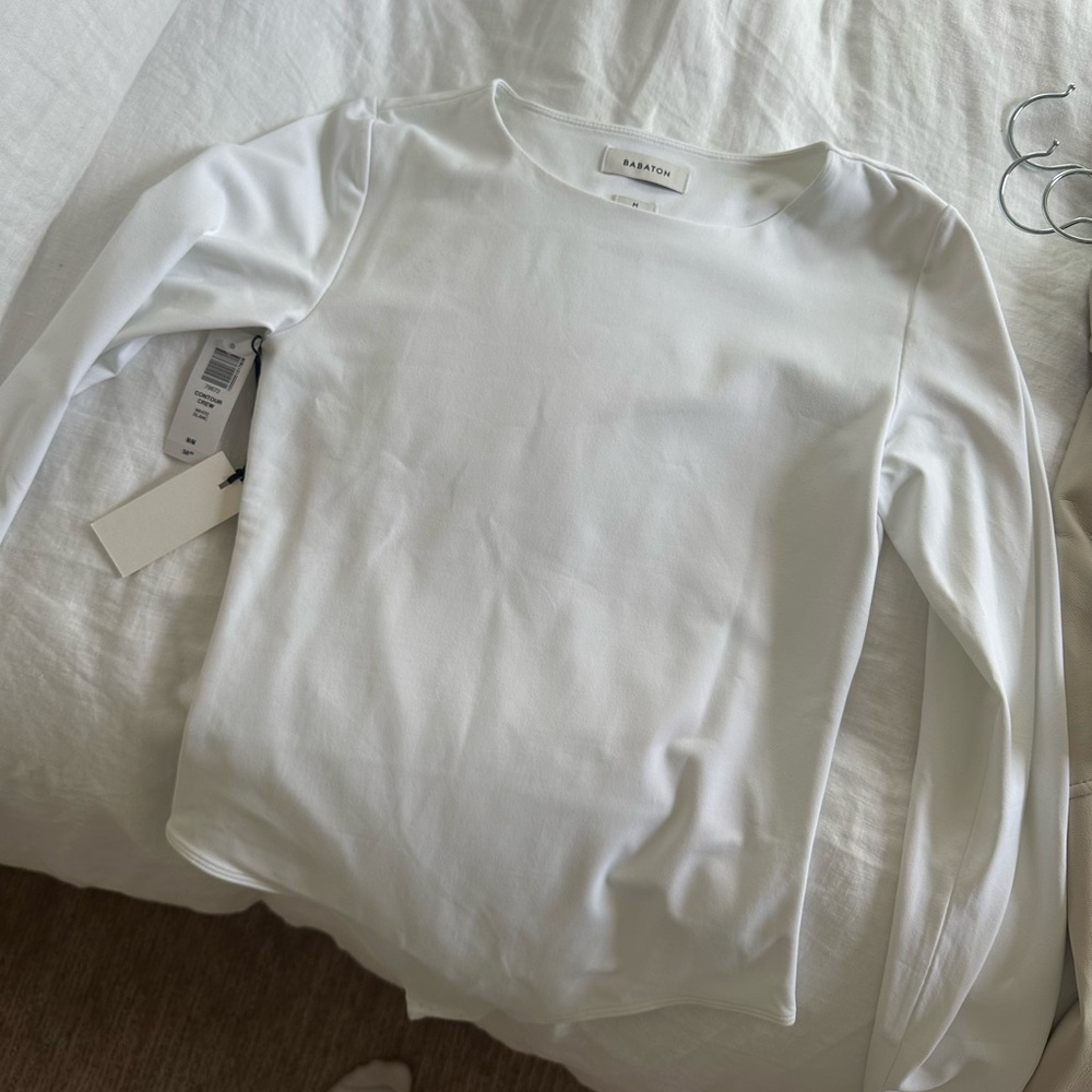 Aritzia White Long Sleeve Babaton Bodysuit